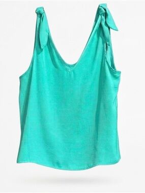 Karlie Always Popular Tie Shoulder Vibrant Green Shell Tank Size Large